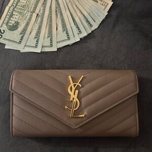 Yves Saint Laurent Grain Leather Wallet